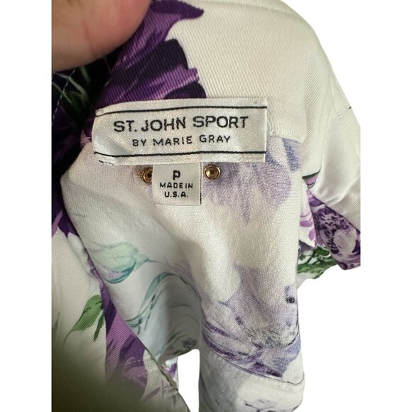 ST JOHN Sport Vintage Mary Gray Floral Jacket Size XS - Picture 6 of 11